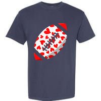 Funny Hearts Football Lover Matching Sports Valentines Day Garment-Dyed Heavyweight T-Shirt