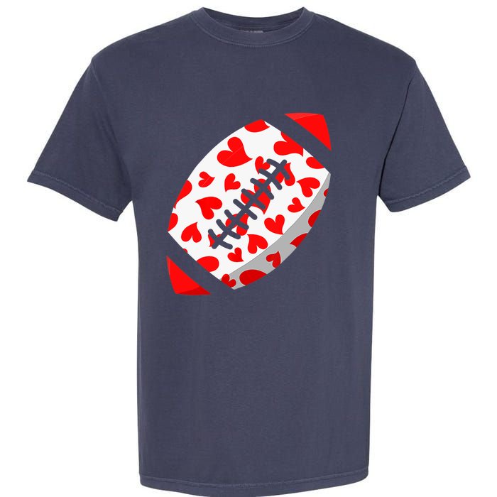 Funny Hearts Football Lover Matching Sports Valentines Day Garment-Dyed Heavyweight T-Shirt