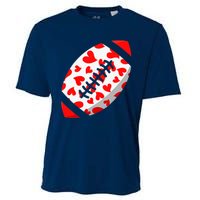 Funny Hearts Football Lover Matching Sports Valentines Day Cooling Performance Crew T-Shirt