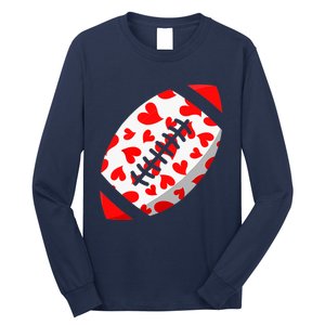 Funny Hearts Football Lover Matching Sports Valentines Day Long Sleeve Shirt