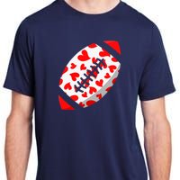 Funny Hearts Football Lover Matching Sports Valentines Day Adult ChromaSoft Performance T-Shirt