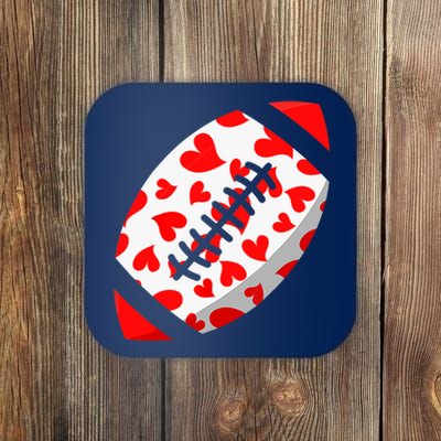 Funny Hearts Football Lover Matching Sports Valentines Day Coaster