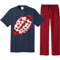 Funny Hearts Football Lover Matching Sports Valentines Day Pajama Set