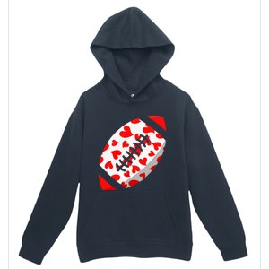 Funny Hearts Football Lover Matching Sports Valentines Day Urban Pullover Hoodie