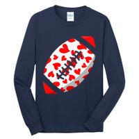 Funny Hearts Football Lover Matching Sports Valentines Day Tall Long Sleeve T-Shirt