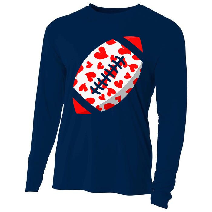 Funny Hearts Football Lover Matching Sports Valentines Day Cooling Performance Long Sleeve Crew