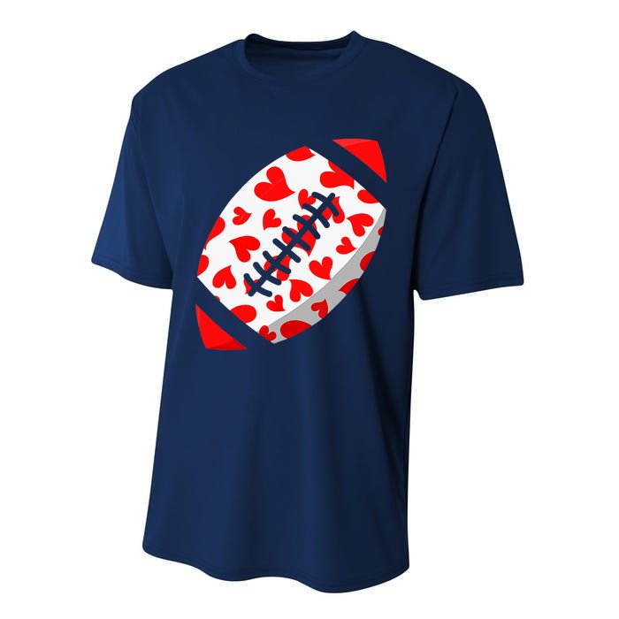 Funny Hearts Football Lover Matching Sports Valentines Day Performance Sprint T-Shirt