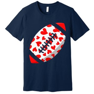 Funny Hearts Football Lover Matching Sports Valentines Day Premium T-Shirt