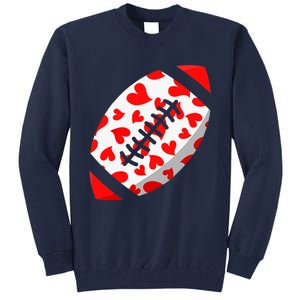 Funny Hearts Football Lover Matching Sports Valentines Day Tall Sweatshirt