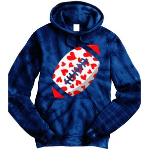 Funny Hearts Football Lover Matching Sports Valentines Day Tie Dye Hoodie