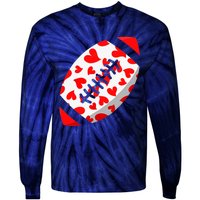 Funny Hearts Football Lover Matching Sports Valentines Day Tie-Dye Long Sleeve Shirt