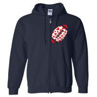 Funny Hearts Football Lover Matching Sports Valentines Day Full Zip Hoodie