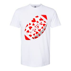 Funny Hearts Football Lover Matching Sports Valentines Day Softstyle CVC T-Shirt