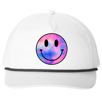 Funny Happy Face Tie Dye Smile Face Meme Trendy Snapback Five-Panel Rope Hat