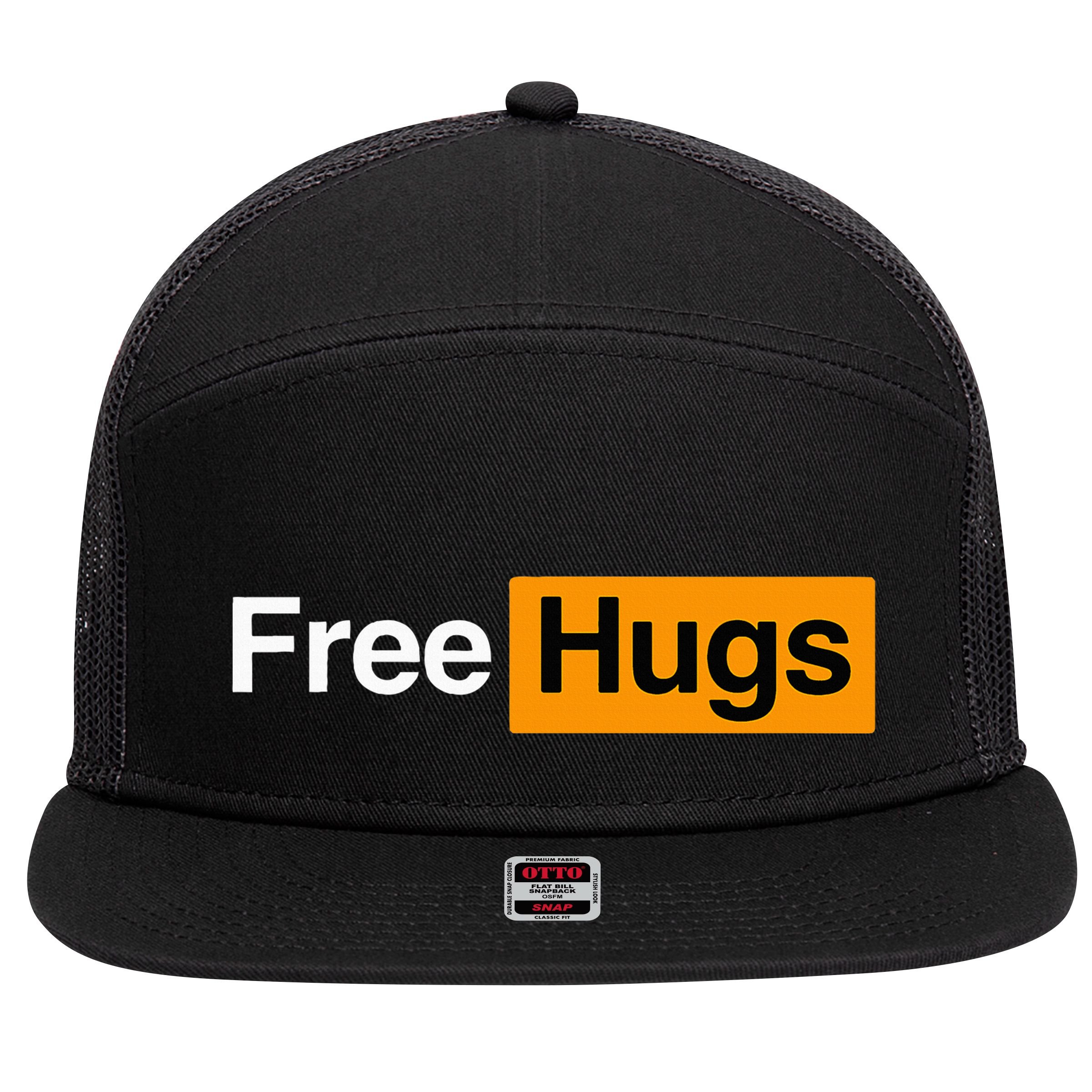Free Hugs 7 Panel Mesh Trucker Snapback Hat