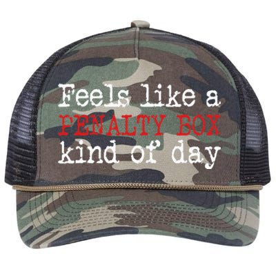 Funny Hockey Feels Like A Penalty Box Day Hockey Player Retro Rope Trucker Hat Cap