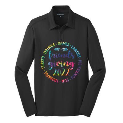 Funny Happy Friendsgiving Great Gift Turkey Friends Giving Gift Silk Touch Performance Long Sleeve Polo