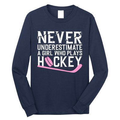 Funny Hockey For Wo Girls Ice Hockey Player Hockey Lovers Long Sleeve Shirt