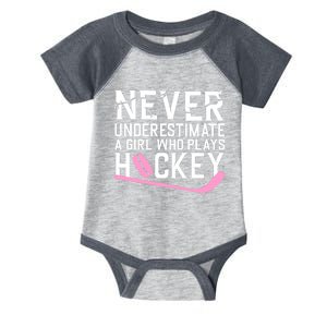 Funny Hockey For Wo Girls Ice Hockey Player Hockey Lovers Infant Baby Jersey Bodysuit