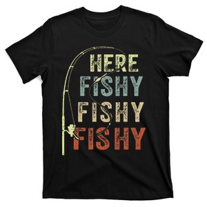 Fishing Here Fishy Bass Fish Gift Funny T-Shirt