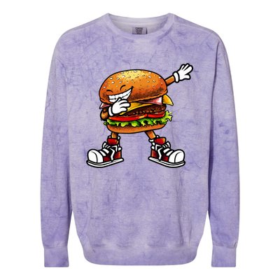 Funny Hamburger For Women Fast Food Colorblast Crewneck Sweatshirt