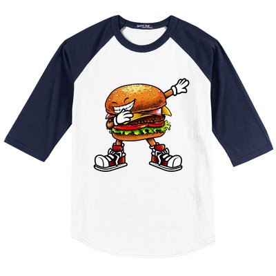 Funny Hamburger For Women Fast Food Baseball Sleeve Shirt