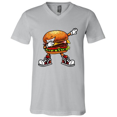 Funny Hamburger For Women Fast Food V-Neck T-Shirt