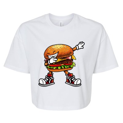 Funny Hamburger For Women Fast Food Bella+Canvas Jersey Crop Tee