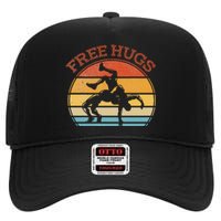 Free Hugs Funny Wrestling Wrestler Coach High Crown Mesh Back Trucker Hat