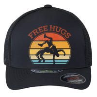 Free Hugs Funny Wrestling Wrestler Coach Flexfit Unipanel Trucker Cap