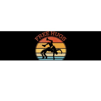 Free Hugs Funny Wrestling Wrestler Coach Bumper Sticker