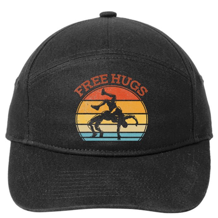 Free Hugs Funny Wrestling Wrestler Coach 7-Panel Snapback Hat