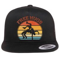 Free Hugs Funny Wrestling Wrestler Coach Flat Bill Trucker Hat