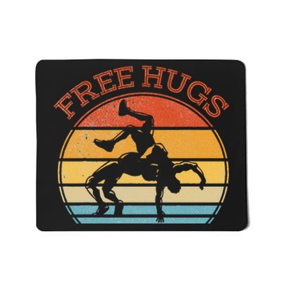 Free Hugs Funny Wrestling Wrestler Coach Mousepad