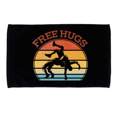 Free Hugs Funny Wrestling Wrestler Coach Microfiber Hand Towel