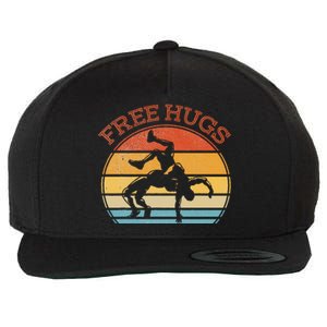 Free Hugs Funny Wrestling Wrestler Coach Wool Snapback Cap