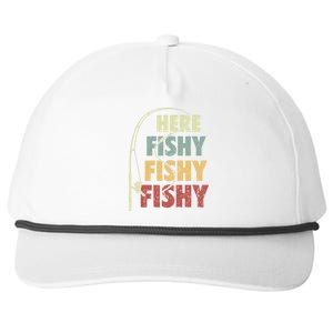 Fishing Here Fishy Snapback Five-Panel Rope Hat