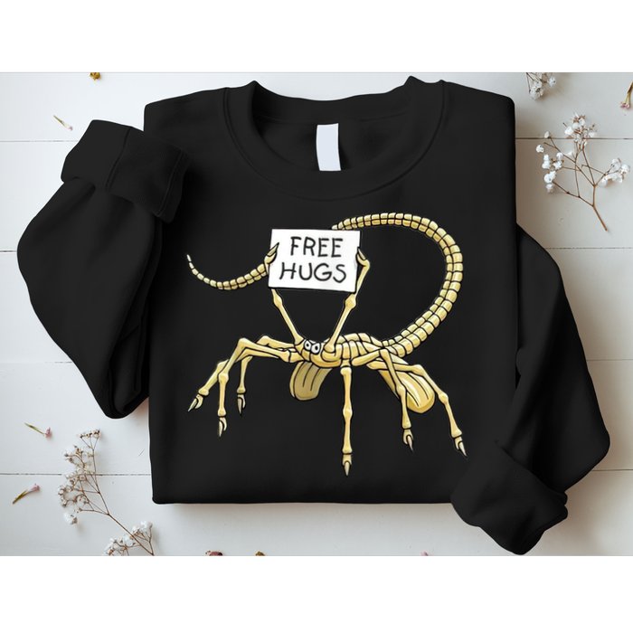 Free Hugs Funny Facehugger Aliens Sweatshirt