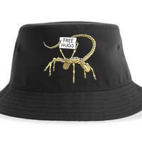 Free Hugs Funny Facehugger Aliens Sustainable Bucket Hat