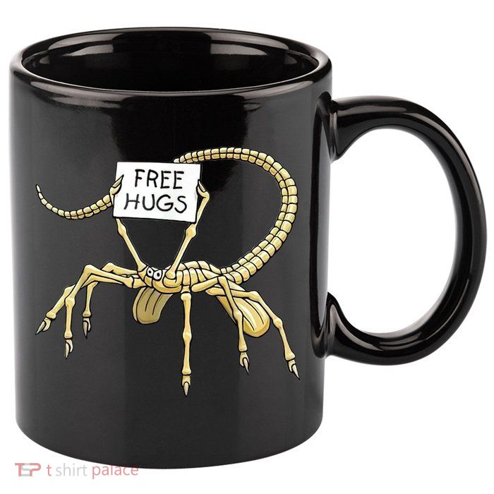 Free Hugs Funny Facehugger Aliens 11oz C Handle Ceramic Mug