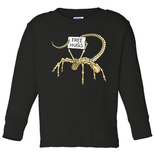 Free Hugs Funny Facehugger Aliens Toddler Long Sleeve Shirt