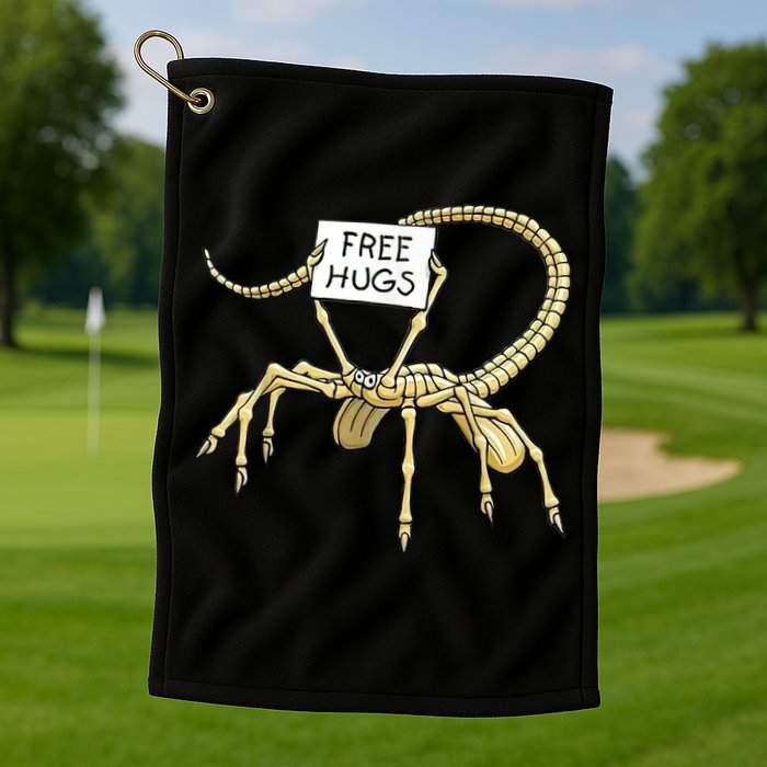 Free Hugs Funny Facehugger Aliens Golf Towel