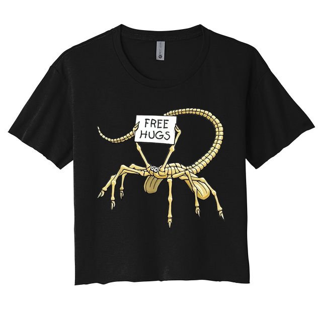 Free Hugs Funny Facehugger Aliens Crop Top