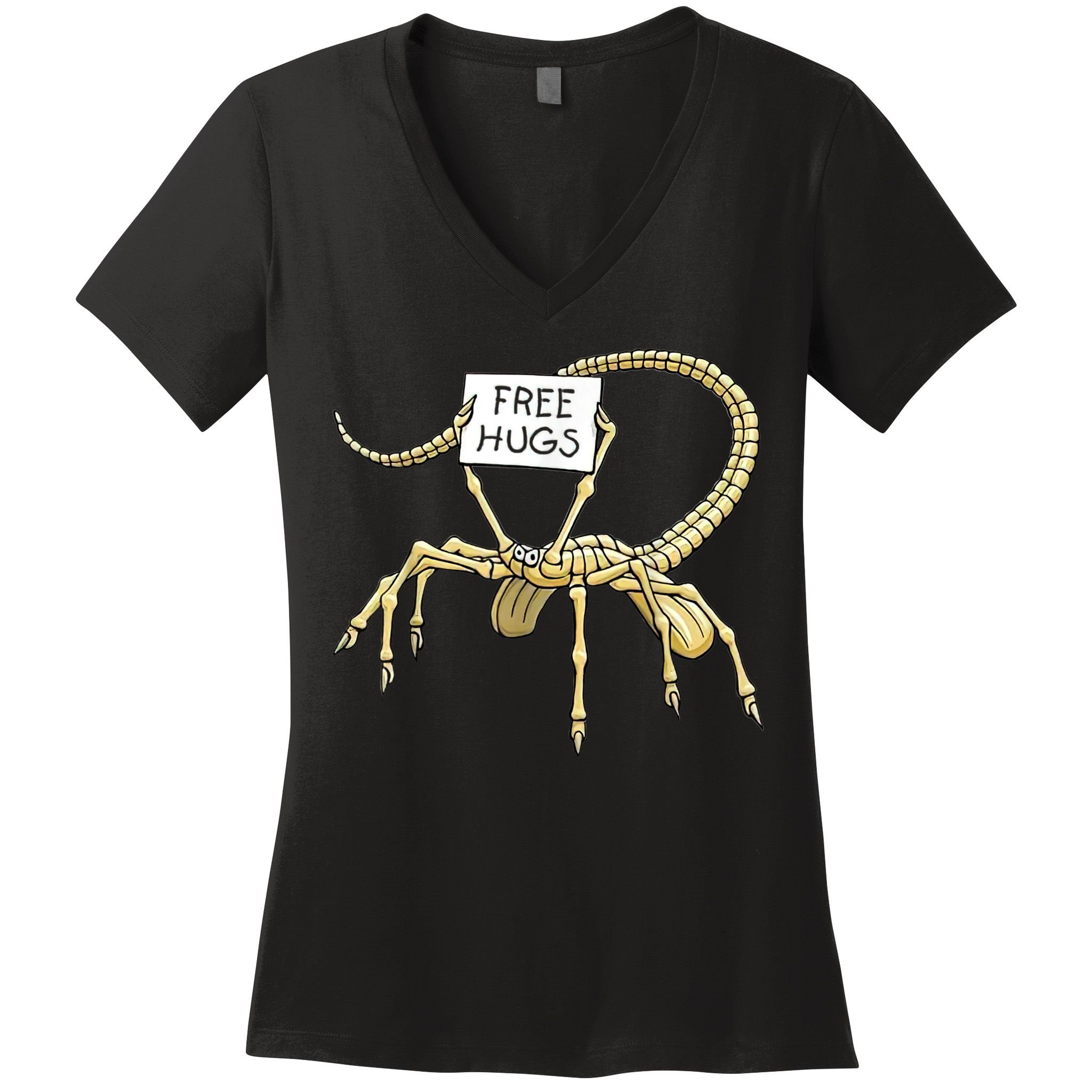 Free Hugs Funny Facehugger Aliens Women's V-Neck T-Shirt