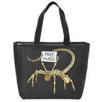 Free Hugs Funny Facehugger Aliens Zip Tote Bag
