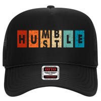 Funny Hustle For Cool Humble Odometer High Crown Mesh Back Trucker Hat