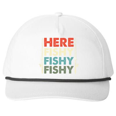 Fish Hunting Fishing Fishrod Fisherman Snapback Five-Panel Rope Hat