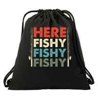 Fish Hunting Fishing Fishrod Fisherman Drawstring Bag