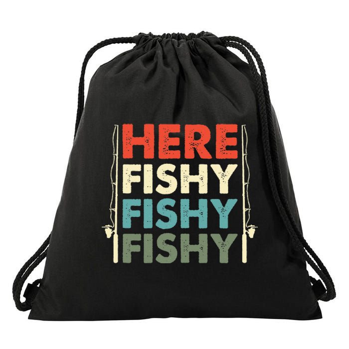 Fish Hunting Fishing Fishrod Fisherman Drawstring Bag