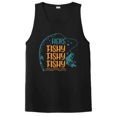 Fishing Here Fishy Gift PosiCharge Competitor Tank